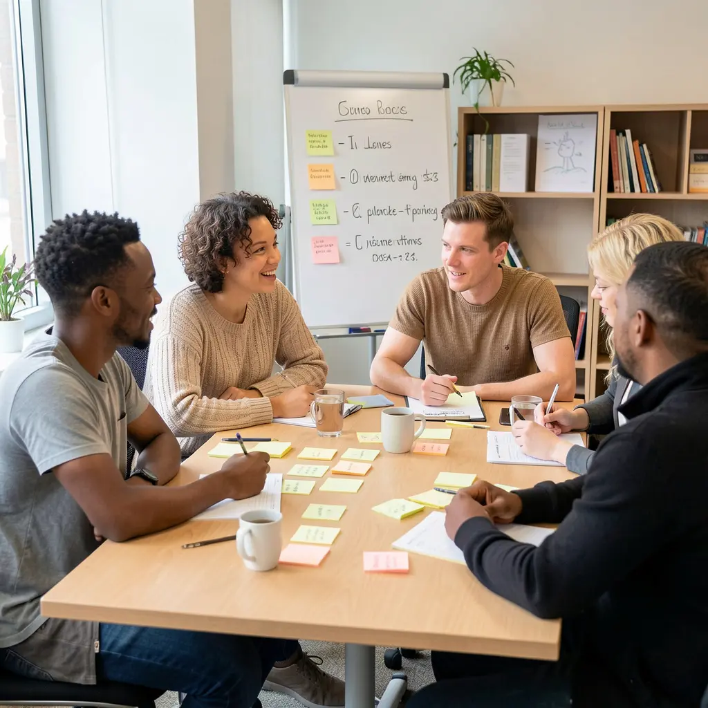 Tiimi työskentelemässä